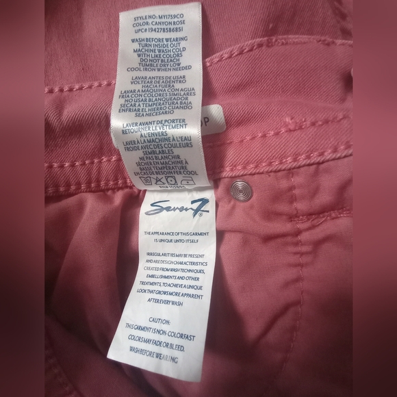 Seven7 Scarlett Crop, Women's Size 12, Canyon Rose in Color Jeans - Picture 7 of 8